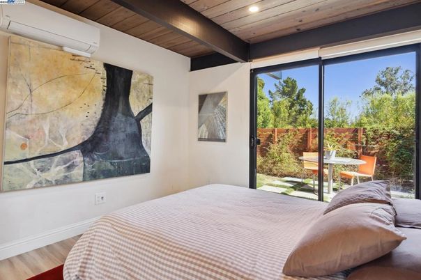 Bedroom, Interior, Recessed Lighting, Wooden Ceilings, Wood Texture Flooring