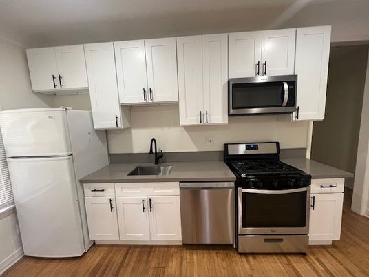 Interior, Kitchen, Stainless Steel Appliances, Wood Texture Flooring