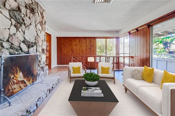Fireplace, Interior, Living room, Stone Walls, Wooden Walls