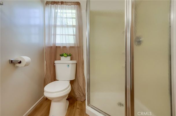 Bathroom, Glass Shower, Interior, Wood Texture Flooring