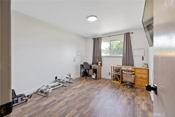 Fitness Equipment, Home Office, Interior, Wood Texture Flooring
