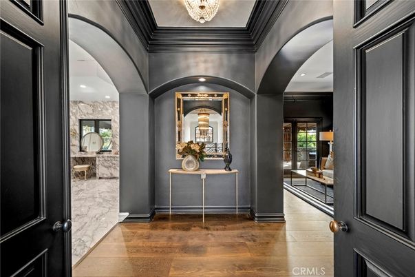 Interior, Marble, Recessed Lighting, Wood Texture Flooring