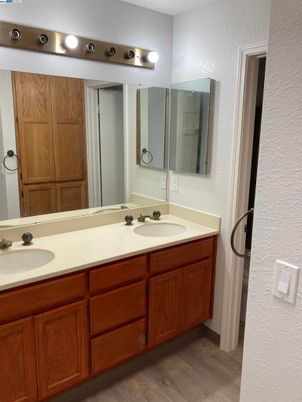 Bathroom, Dual Sink Vanities, Interior, Wood Texture Flooring