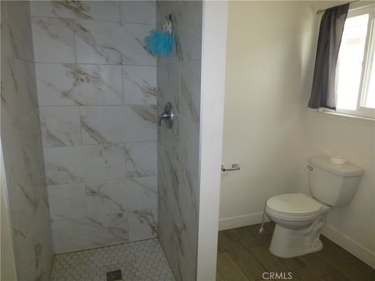 Bathroom, Interior, Marble Walls, Wood Texture Flooring