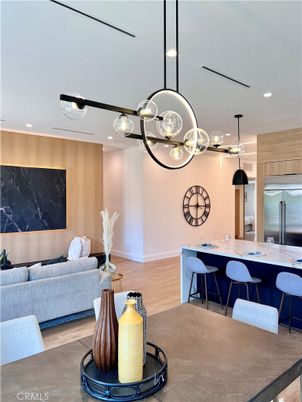 Dining room, Interior, Kitchen, Living room, Pendant Lights, Recessed Lighting, Wood Texture Flooring
