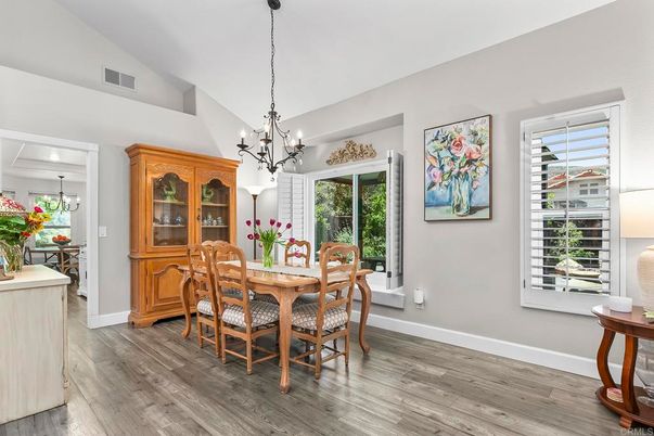 Chandelier, Dining room, Interior, Pendant Lights, Wood Texture Flooring