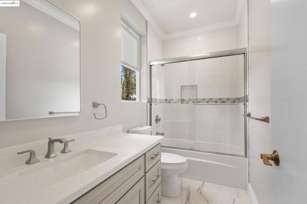 Bathroom, Glass Shower, Interior, Marble, Recessed Lighting