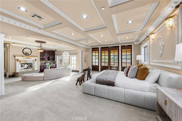Bedroom, Fireplace, Interior, Living room, Recessed Lighting