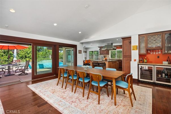 Dining room, Interior, Kitchen, Recessed Lighting, Wood Texture Flooring