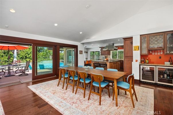 Dining room, Interior, Kitchen, Recessed Lighting, Wood Texture Flooring