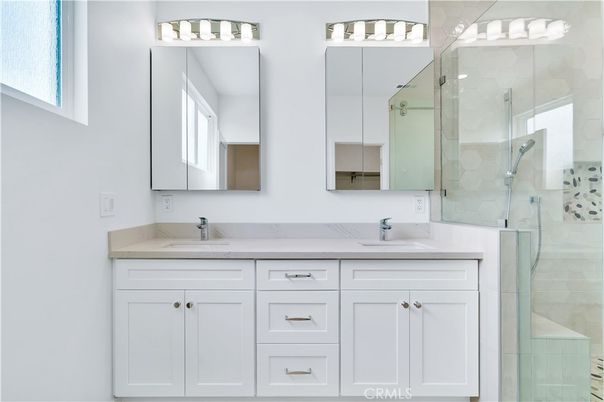 Bathroom, Dual Sink Vanities, Glass Shower, Interior