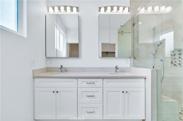 Bathroom, Dual Sink Vanities, Glass Shower, Interior