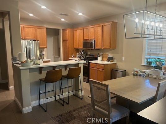Dining room, Interior, Kitchen, Pendant Lights, Recessed Lighting, Stainless Steel Appliances
