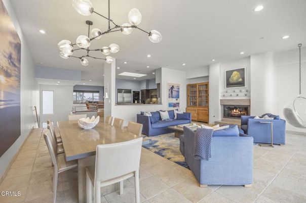 Dining room, Fireplace, Interior, Living room, Pendant Lights, Recessed Lighting