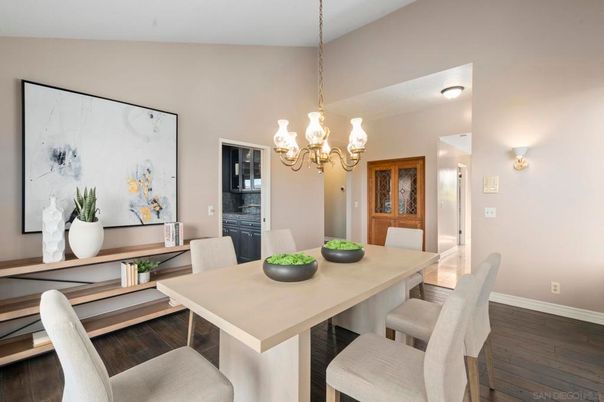 Chandelier, Dining room, Interior, Wood Texture Flooring