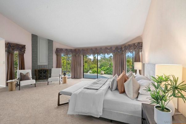 Bedroom, Fireplace, Interior