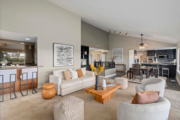 Dining room, Interior, Kitchen, Living room, Recessed Lighting