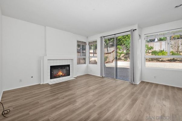 Empty room, Fireplace, Interior, Wood Texture Flooring