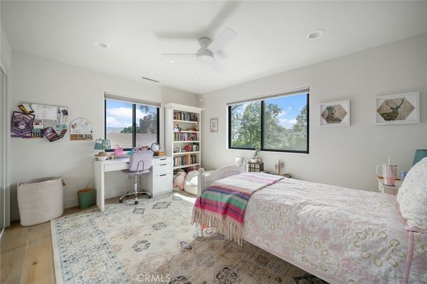 Bedroom, Home Office, Interior, Recessed Lighting, Wood Texture Flooring