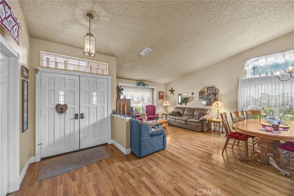 Dining room, Interior, Living room, Pendant Lights, Wood Texture Flooring