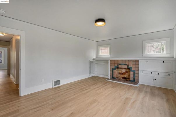 Empty room, Fireplace, Interior, Wood Texture Flooring