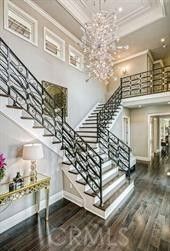 Chandelier, Interior, Recessed Lighting, Wood Texture Flooring