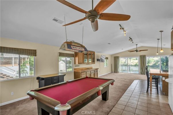 Billiard Table, Game Room, Interior, Pendant Lights