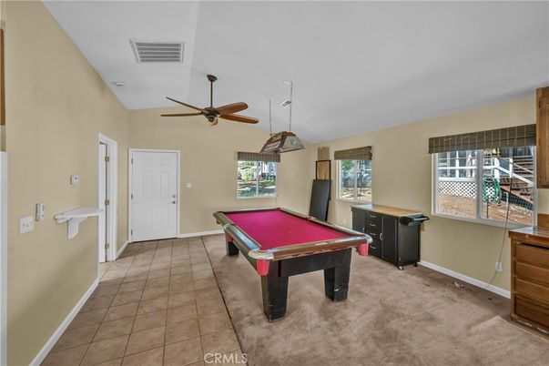 Billiard Table, Game Room, Interior, Pendant Lights