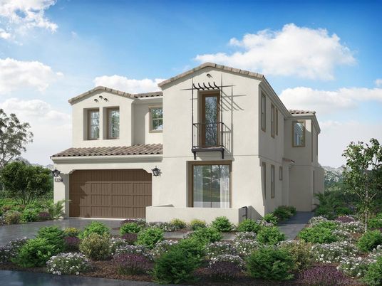Attached, Exterior, Facade, Mediterranean