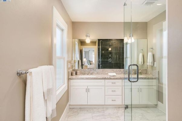 Bathroom, Glass Shower, Interior, Marble