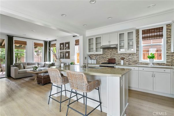 Interior, Kitchen, Living room, Recessed Lighting, Wood Texture Flooring