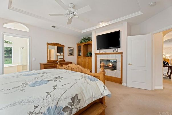 Bedroom, Fireplace, Interior