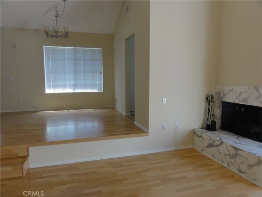Chandelier, Empty room, Fireplace, Interior, Wood Texture Flooring