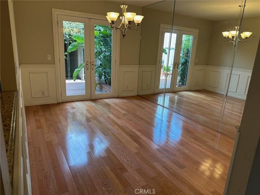 Chandelier, Empty room, Interior, Wood Texture Flooring