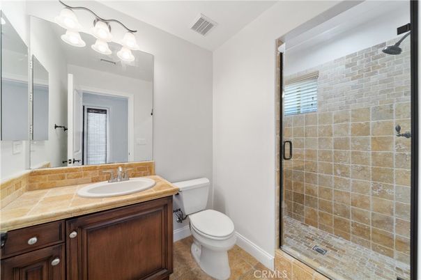 Bathroom, Glass Shower, Interior, Tile Countertops