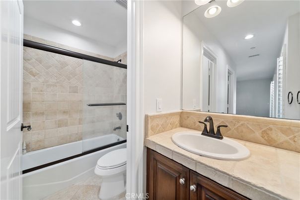 Bathroom, Glass Shower, Interior, Recessed Lighting, Tile Countertops