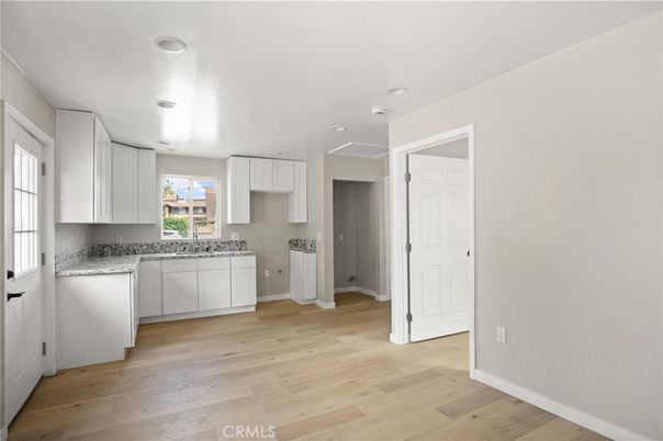 Interior, Kitchen, Recessed Lighting, Wood Texture Flooring