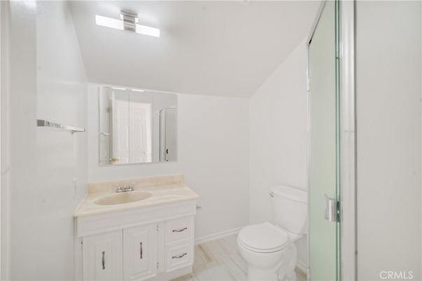 Bathroom, Glass Shower, Interior, Wood Texture Flooring