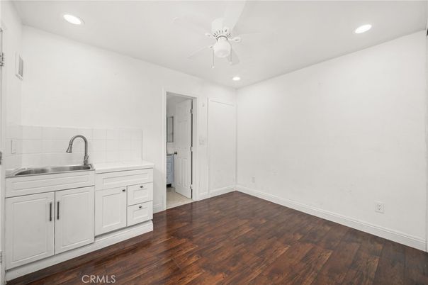 Bathroom, Empty room, Interior, Recessed Lighting, Wood Texture Flooring