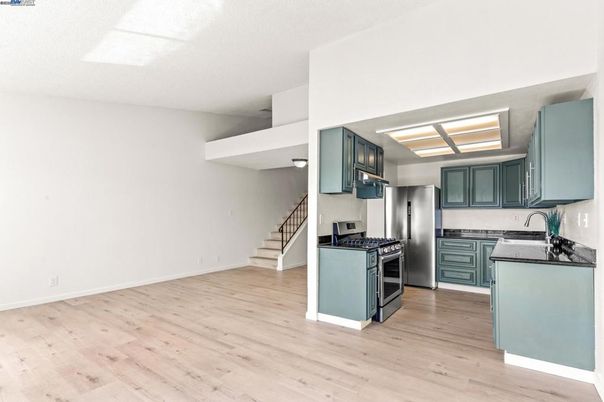 Interior, Kitchen, Stainless Steel Appliances, Wood Texture Flooring