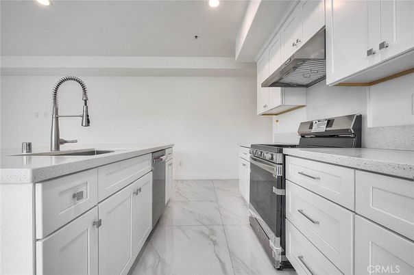 Interior, Kitchen, Marble, Recessed Lighting, Stainless Steel Appliances