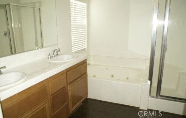 Bathroom, Dual Sink Vanities, Interior, Tile Countertops, Wood Texture Flooring