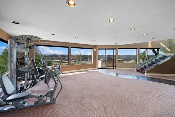 Fitness Equipment, Gym, Interior, Recessed Lighting