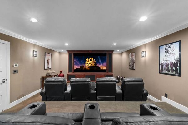 Home Theatre Room, Interior, Projection Screen, Recessed Lighting, Theatre Room