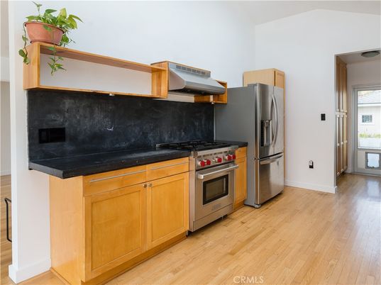 Interior, Kitchen, Stainless Steel Appliances, Wood Texture Flooring