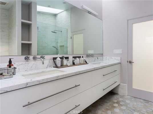 Bathroom, Dual Sink Vanities, Interior, Marble Walls