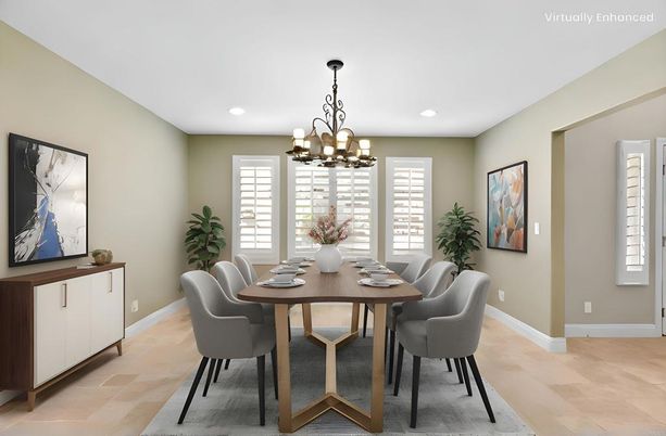 Chandelier, Dining room, Interior, Recessed Lighting