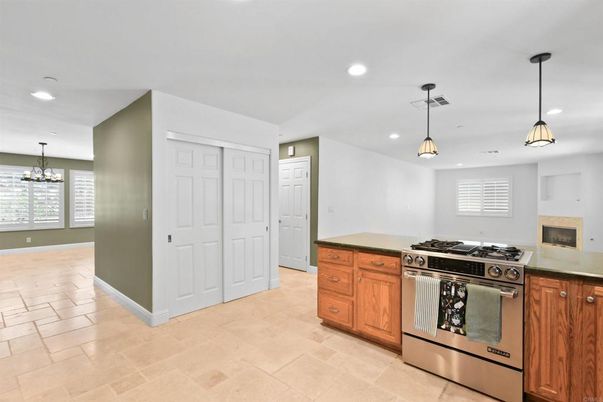 Interior, Kitchen, Pendant Lights, Recessed Lighting, Stainless Steel Appliances