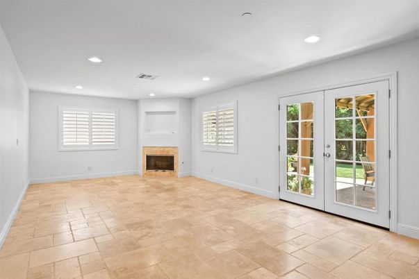 Empty room, Fireplace, Interior, Recessed Lighting