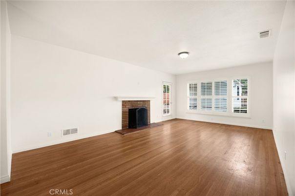 Empty room, Fireplace, Interior, Wood Texture Flooring